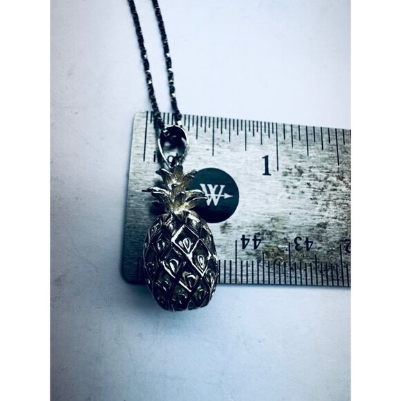 Vintage 925 Sterling Silver Pineapple Pendant Necklace Estate Jewelry 6.2g - Picture 8 of 11